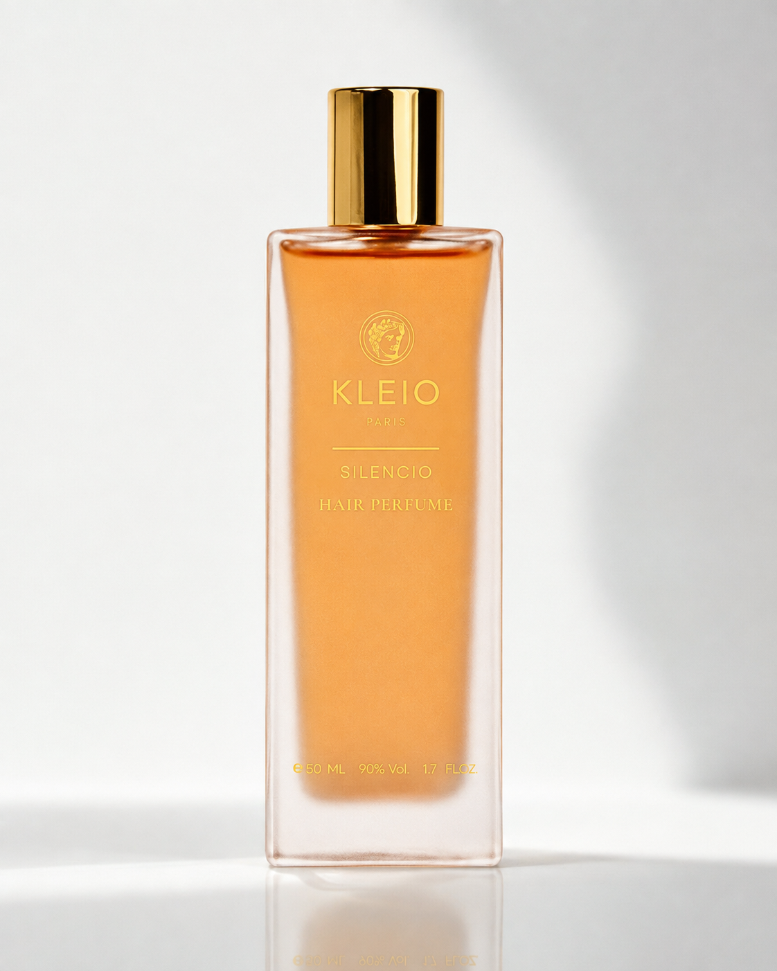 Silencio Hair Mist 50 ml frosted amber bottle with a gold cap